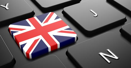 Flag of United Kingdom - Button on Black Computer Keyboard